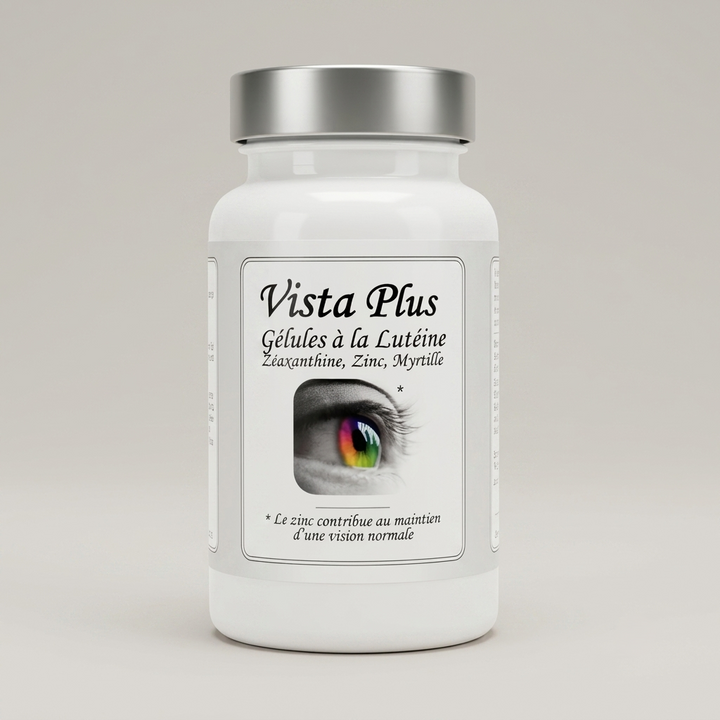 Vista Plus, flacon de 60 gélules à la lutéine, zéaxanthine, zinc et myrtille
